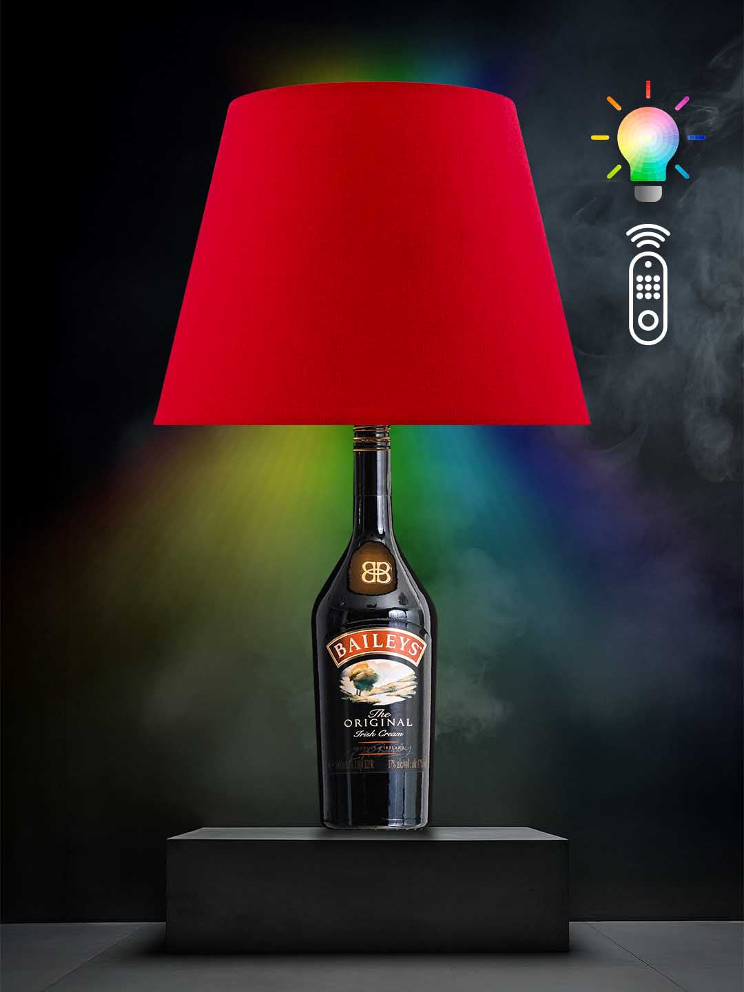 Lampe aus einer Baileys-Flasche → RGB, Rot