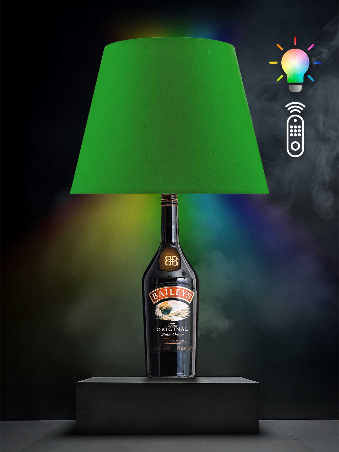 Lampe aus einer Baileys-Flasche → RGB, Grün