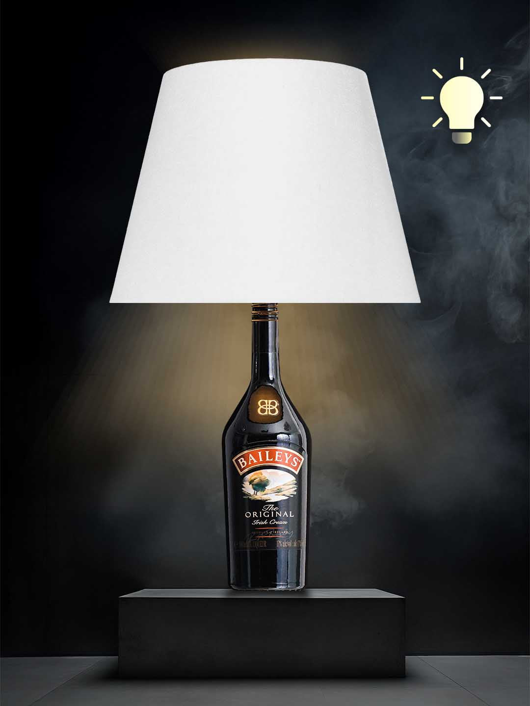 Lampe aus einer Baileys-Flasche → warmweiß, Weiß