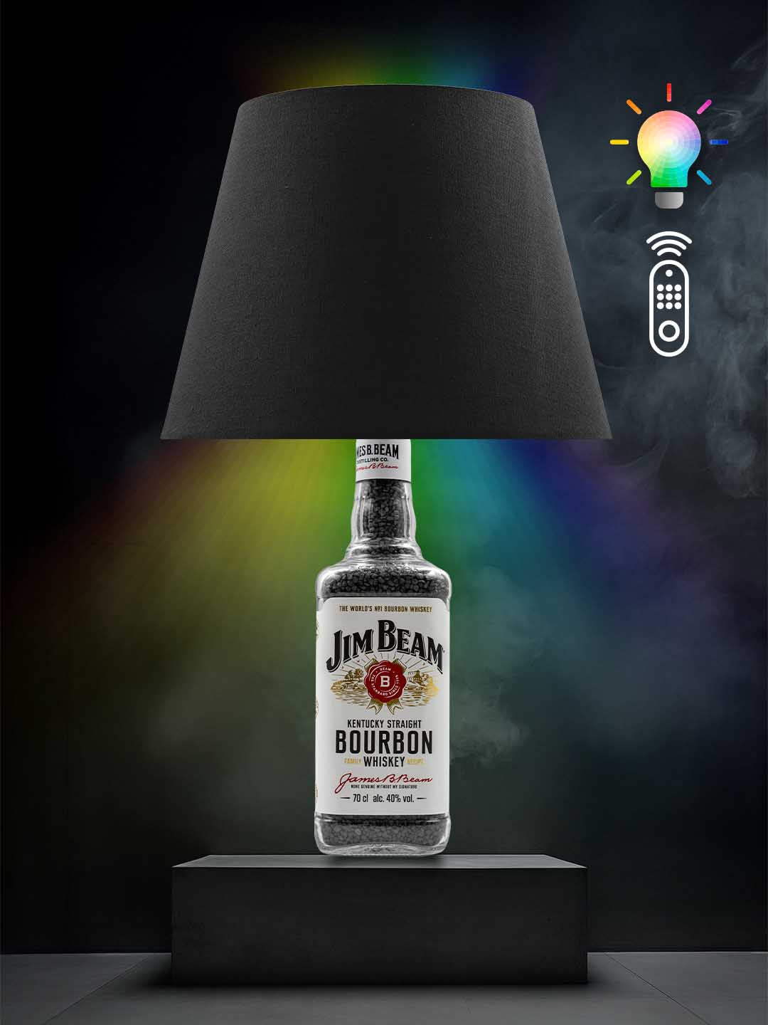 Lampe aus einer Jim Beam Flasche → Schwarz, RGB