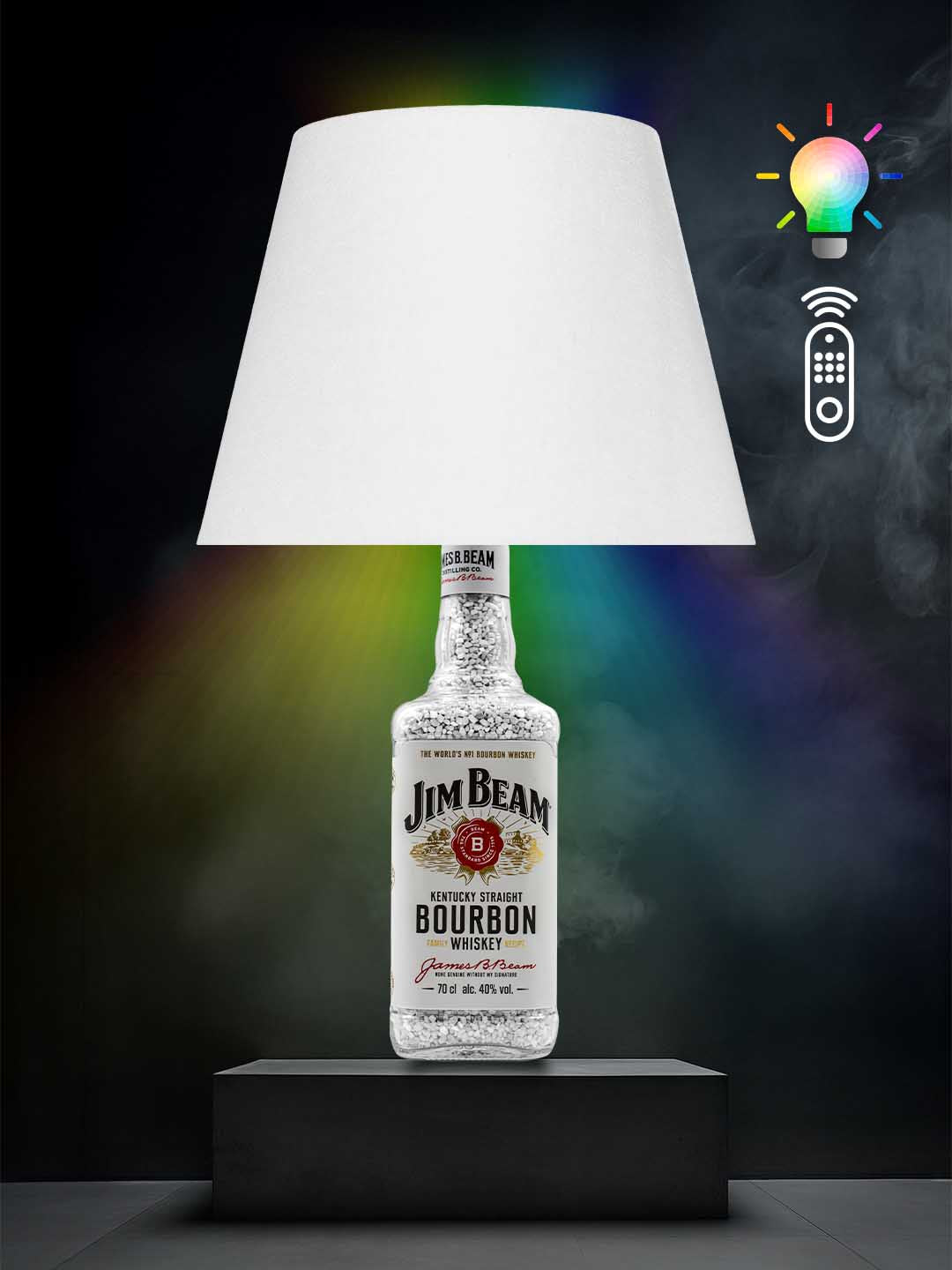 Lampe aus einer Jim Beam Flasche → Weiß, RGB