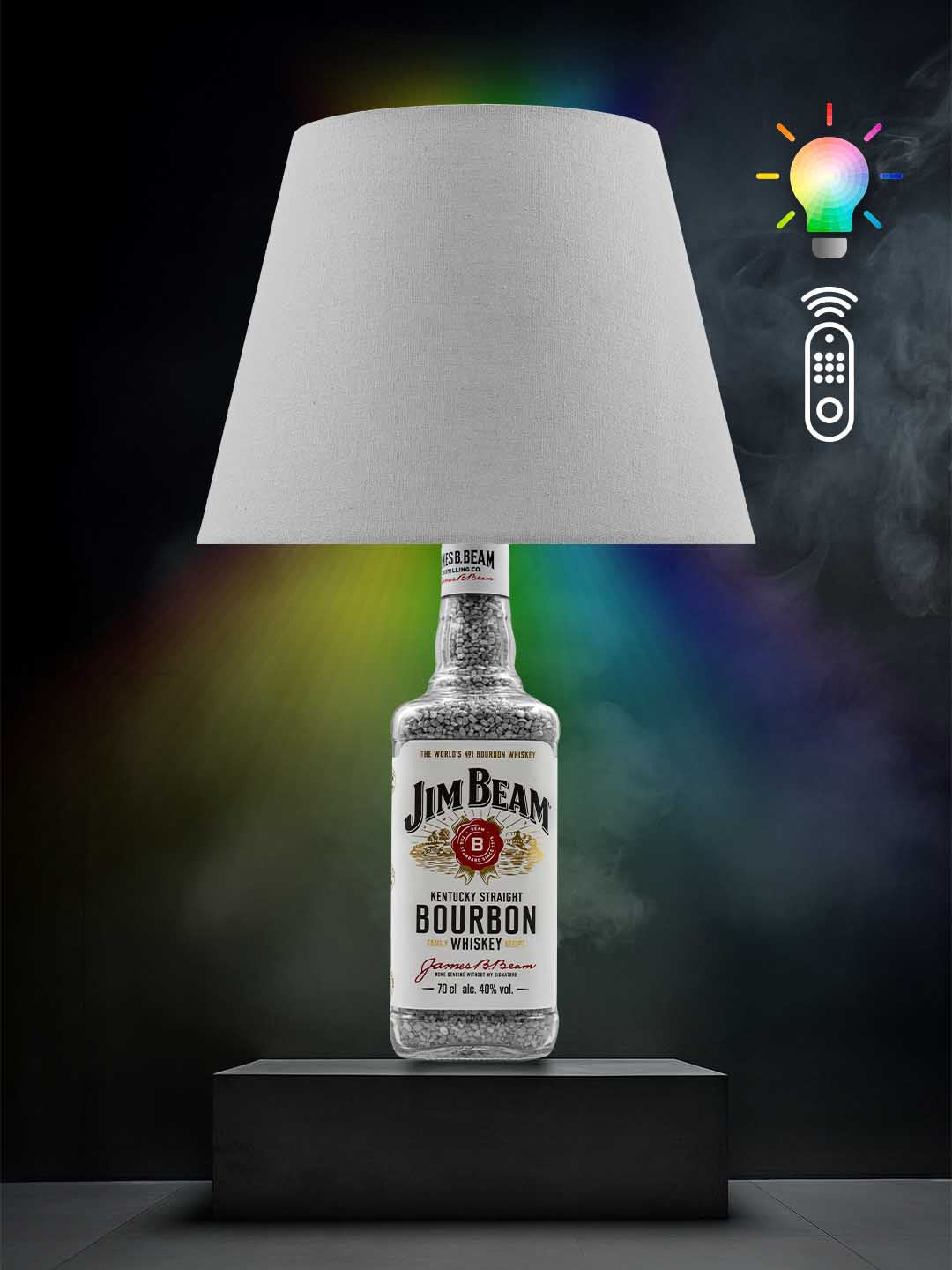 Lampe aus einer Jim Beam Flasche → Grau, RGB