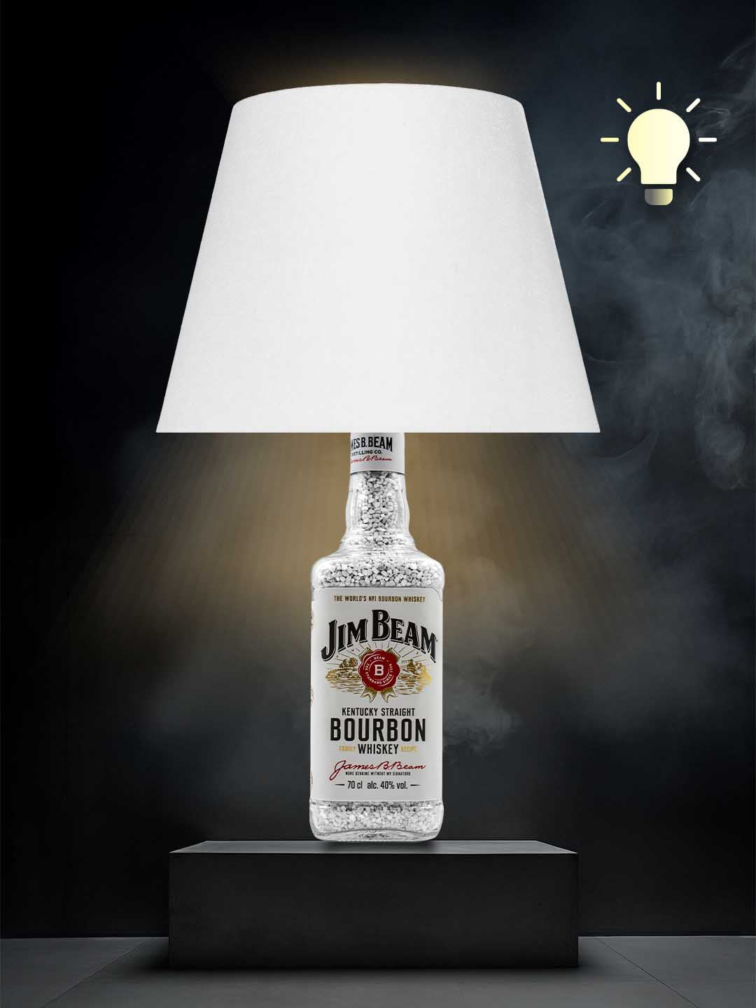 Lampe aus einer Jim Beam Flasche → Weiß, warmweiß