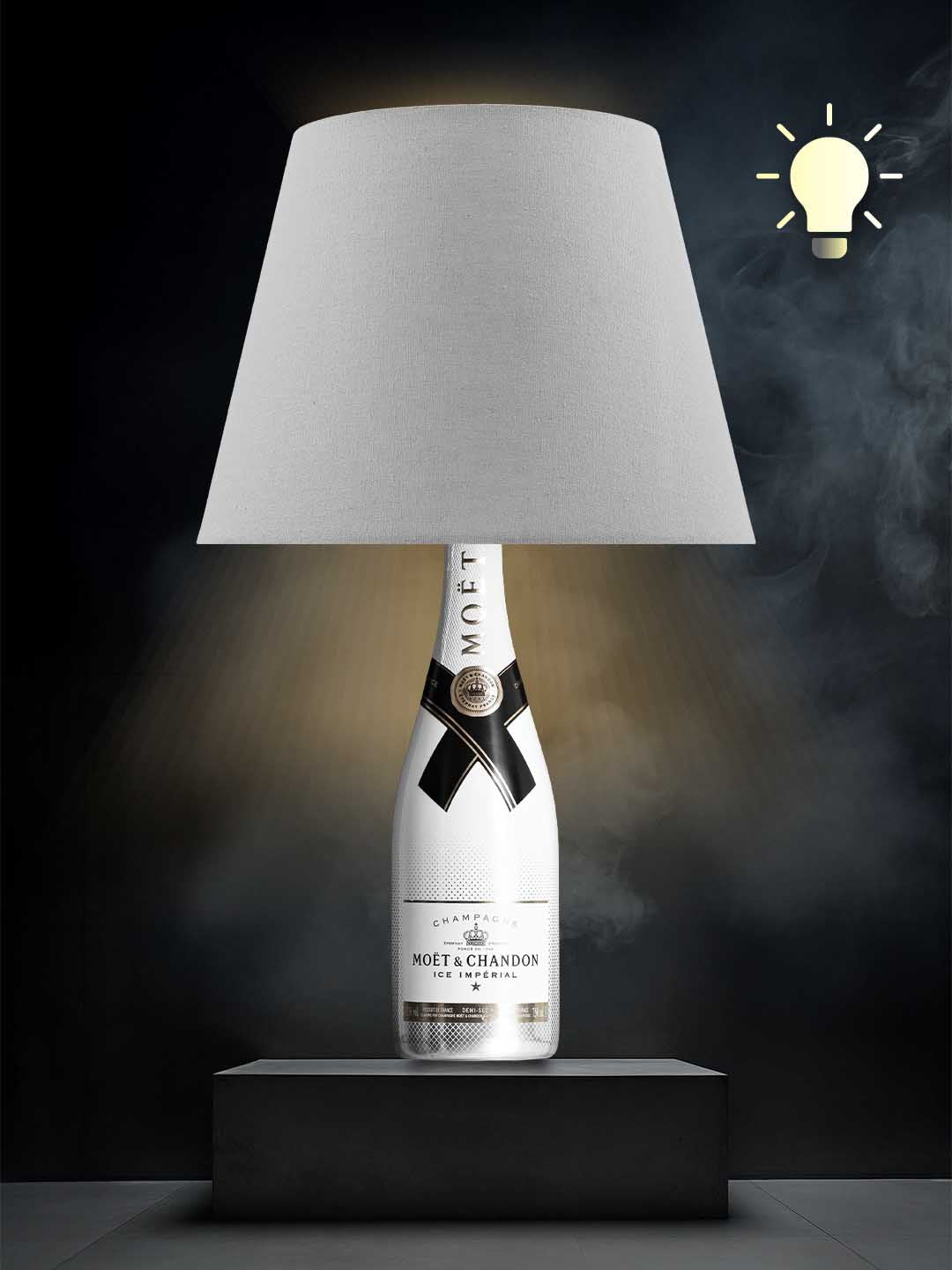 Moet Tischlampe (Grau, warmweiß)