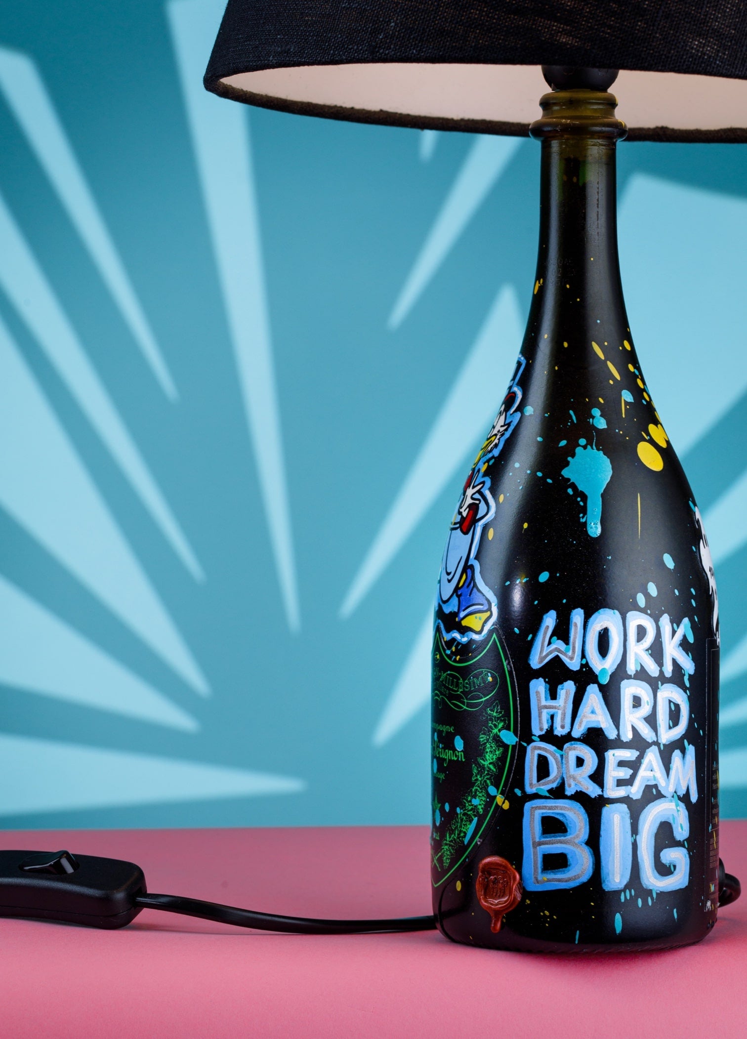 Handpainted Illuminous "Work Hard Dream Big" #10