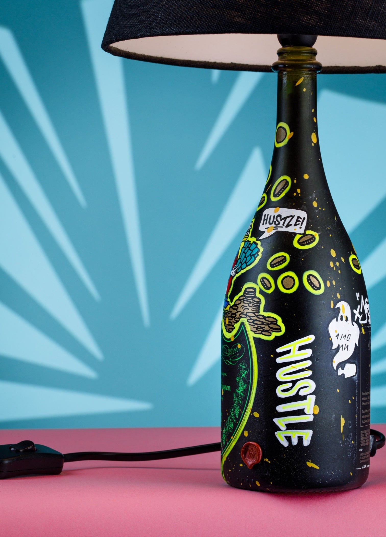 Handpainted Illuminous "Hustle" #1