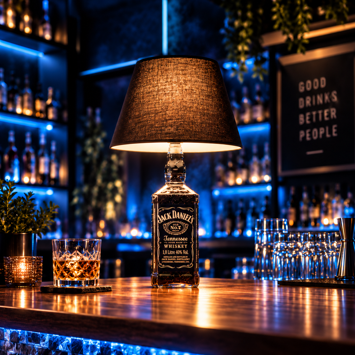 Captain Jack Flaschenlampe – auf einer Bar