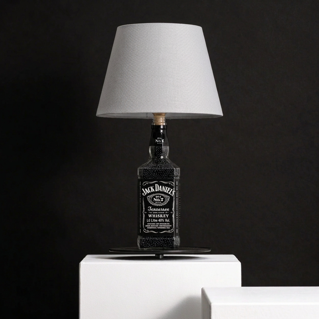 Captain Jack Flaschenlampe – mit grauem Lampenschirm