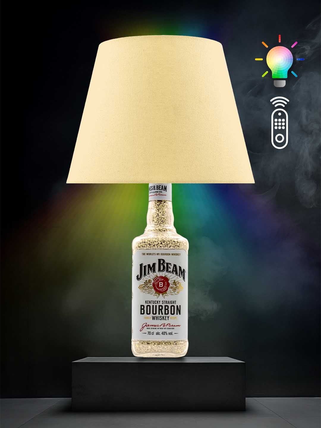 Lampe aus einer Jim Beam Flasche → Creme/Champagner, RGB