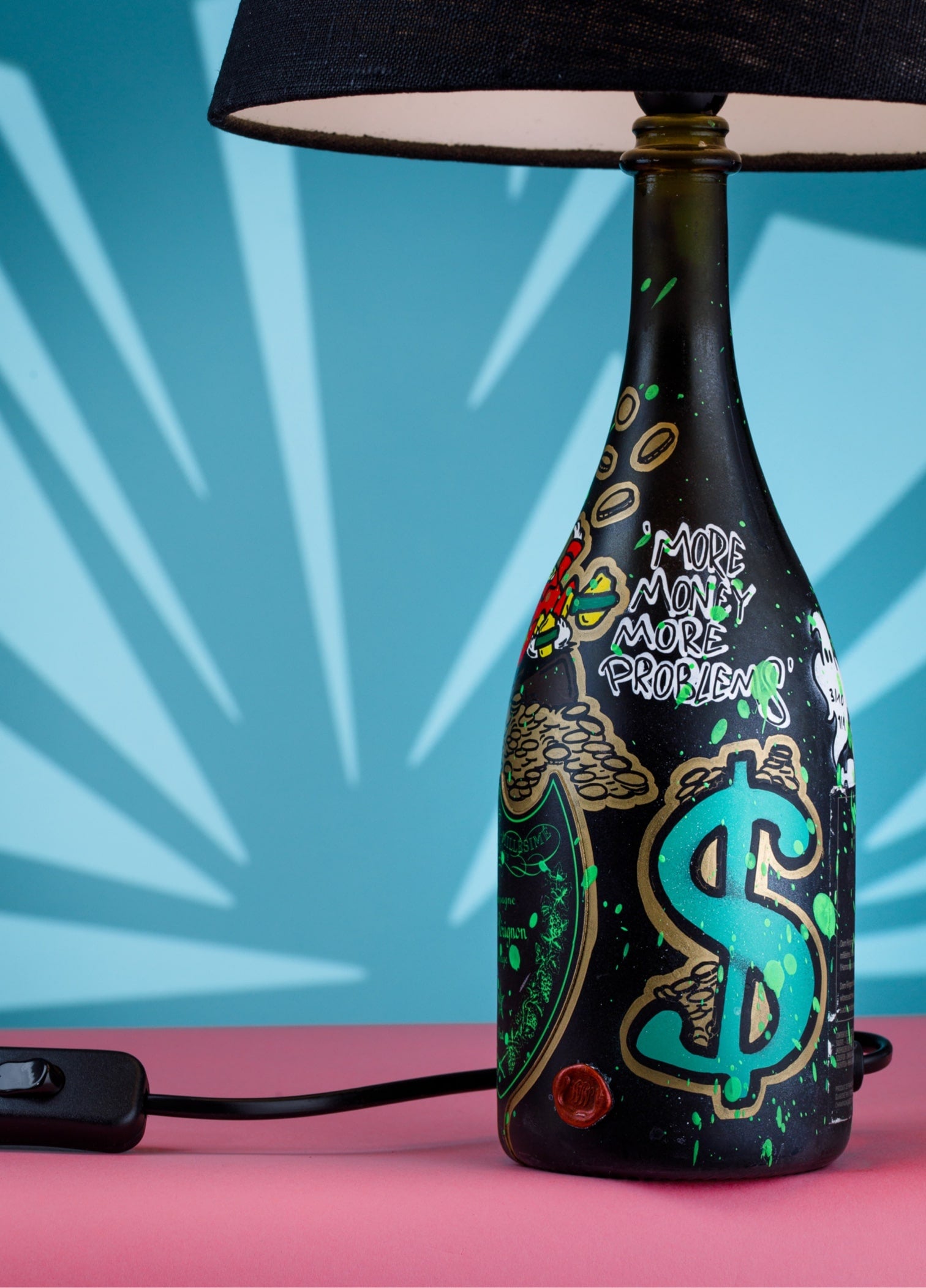 Handpainted Illuminous "More Money More Problems" #3